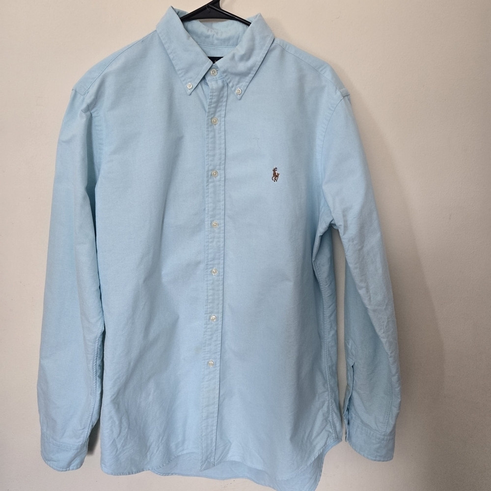Polo by Ralph Lauren Men's Light Blue Shirt Minimalist Casual Cotton Large